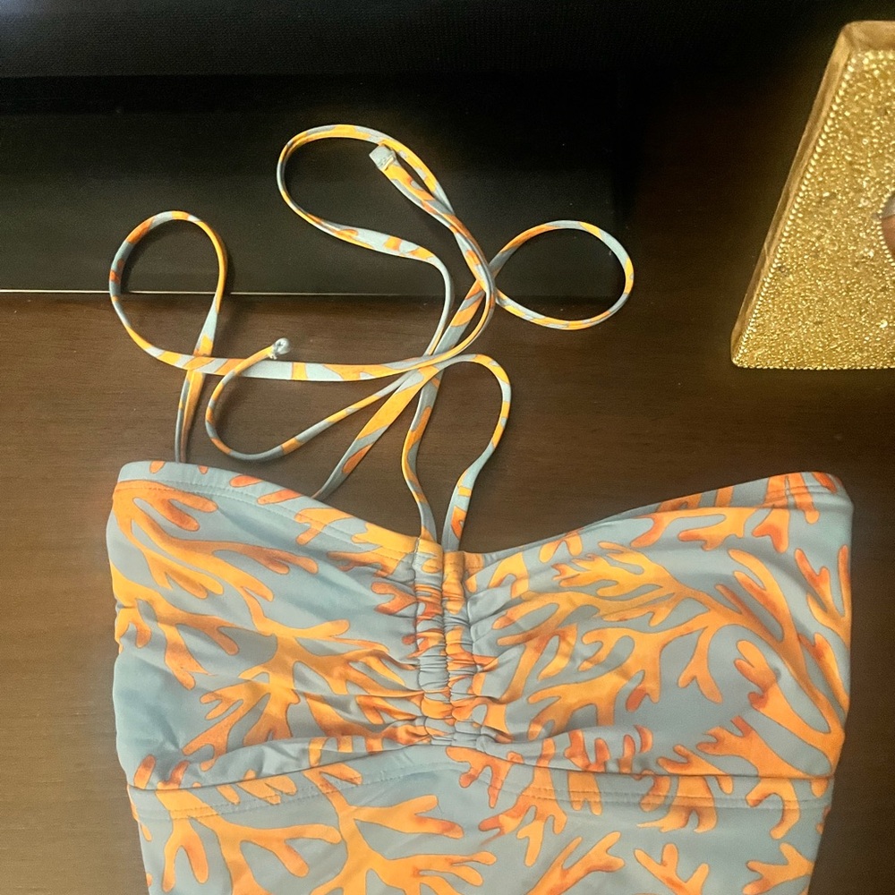Coral Print Bikini Top